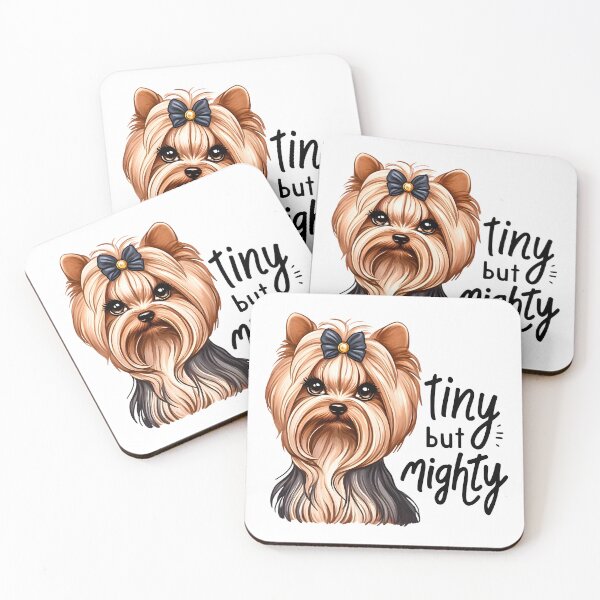 Item preview, Tiny but Mighty cute Yorkshire Terrier with Bow Illustration designed and sold by Unitepeople.