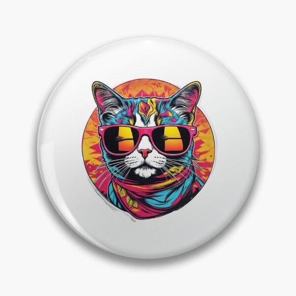 Item preview, Colorful cat with glasses designed and sold by epulmol.