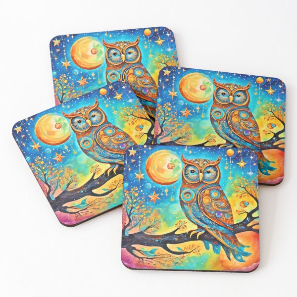 Item preview, Vivid Owl Celestials: Wonder and Magic designed and sold by Health And Fitness Posts e-Store.