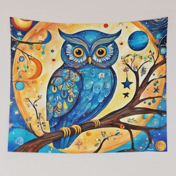 Item preview, Owl and Celestial Wonders: Artistic Beauty designed and sold by Health And Fitness Posts e-Store.