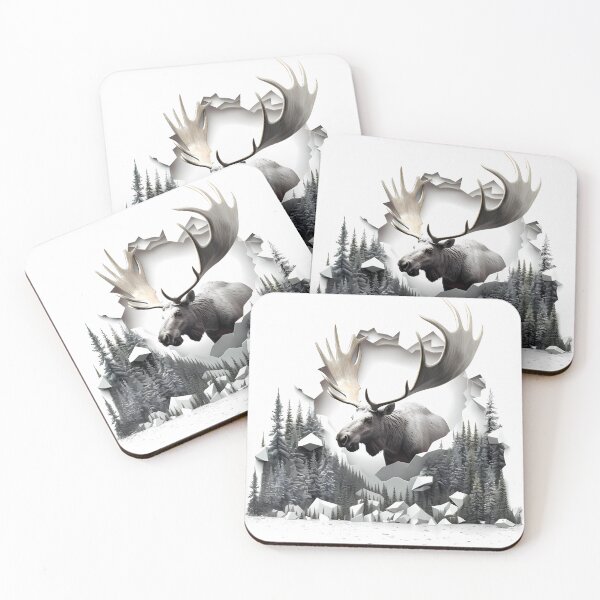 Item preview, 3D Moose in a Forest Wall Hole designed and sold by Magnuna.