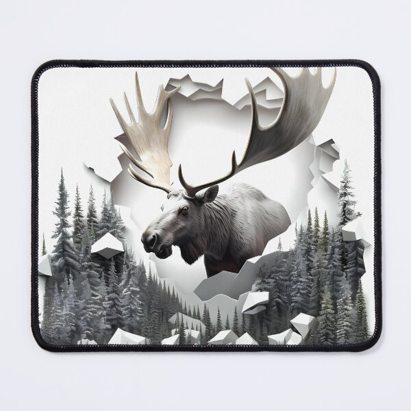 Item preview, 3D Moose in a Forest Wall Hole designed and sold by Magnuna.