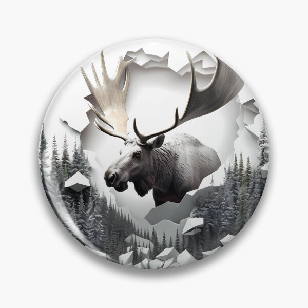 Item preview, 3D Moose in a Forest Wall Hole designed and sold by Magnuna.