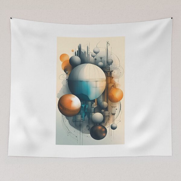 Item preview, Abstract city of orbs and structures designed and sold by K1ndo.