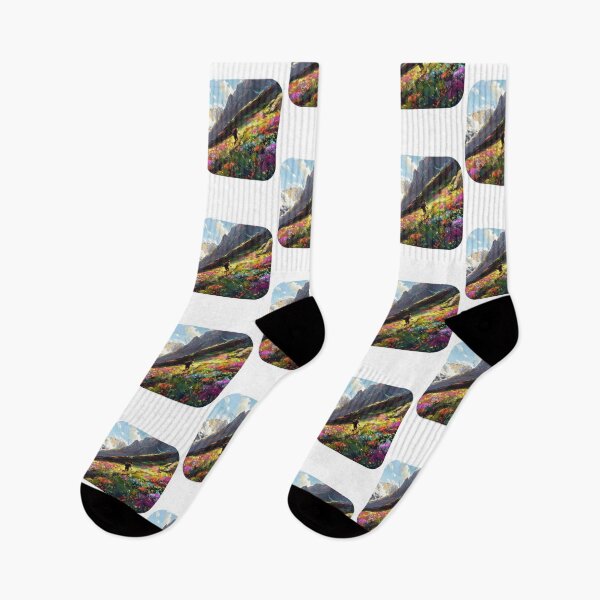 Item preview, Man running trough the flowers of spring designed and sold by Dadziosz.