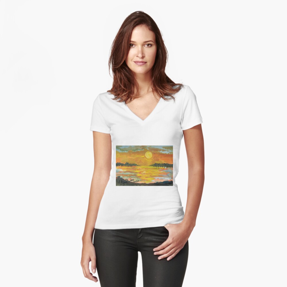 Item preview, Fitted V-Neck T-Shirt designed and sold by DoniaAlSaleh.