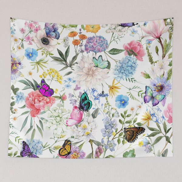 Artikelvorschau, Bunte Blumen und Schmetterlinge entworfen und verkauft von tomorrowsart.