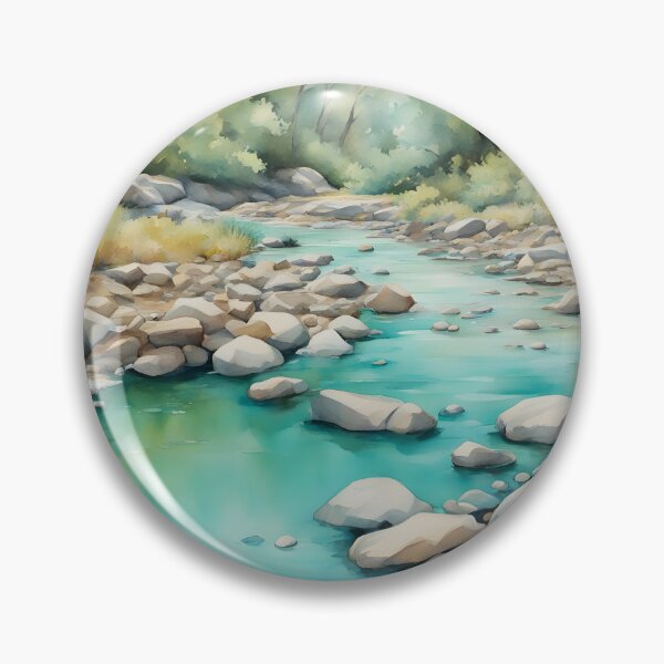 Item preview, Turquoise Creek in Green Forest designed and sold by CalmnessbyChoice.