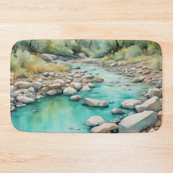 Item preview, Turquoise Creek in Green Forest designed and sold by CalmnessbyChoice.