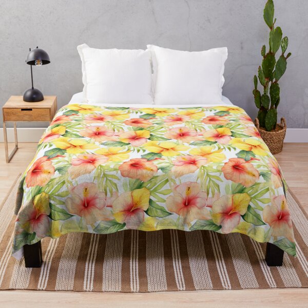 Item preview, Tropical Hibiscus Flower Design, Summer Botanical Print designed and sold by madtoyman.