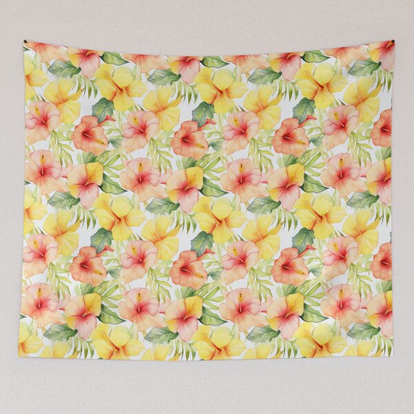 Item preview, Tropical Hibiscus Flower Design, Summer Botanical Print designed and sold by madtoyman.