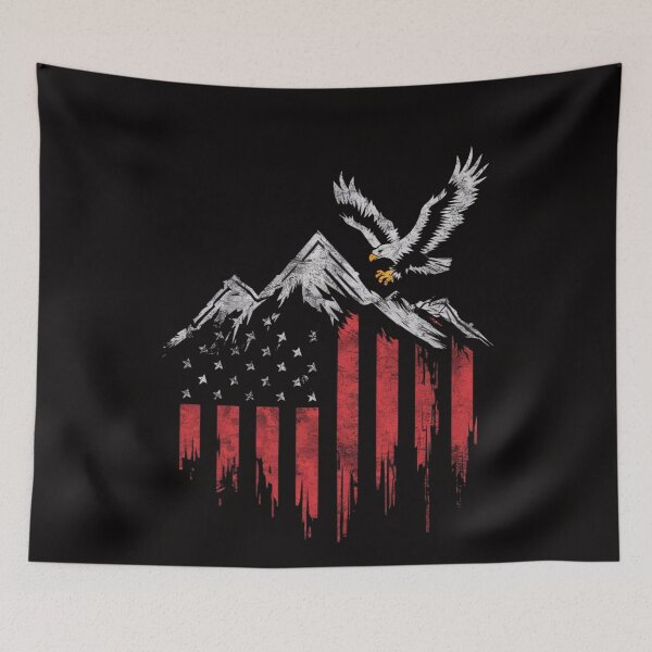 Item preview, Eagle & Mountain Wilderness - Patriotic Camping Shirt designed and sold by HOMEDESIGNPRINT.
