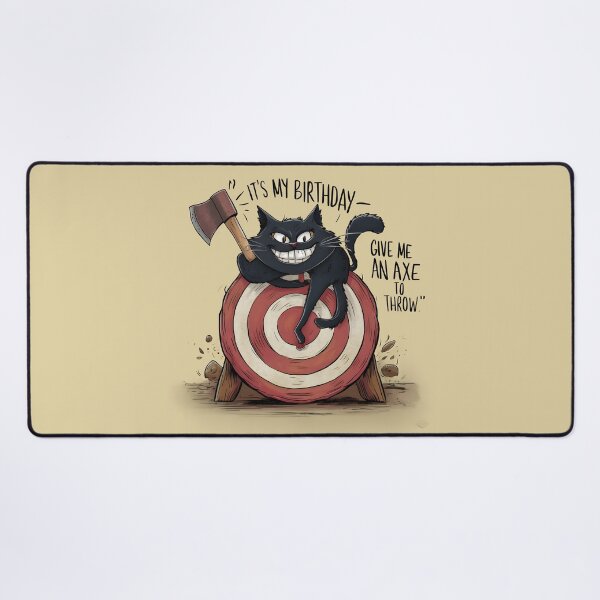 Item preview, It's My Birthday Funny Axe Throwing cat Lover Famer Party designed and sold by FurRealStudioCo.