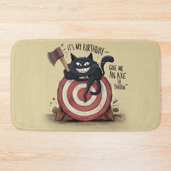 Item preview, It's My Birthday Funny Axe Throwing cat Lover Famer Party designed and sold by bluel_evin.