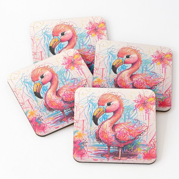 Item preview, Colorful Flamingo Portrait designed and sold by NeatThingLover.