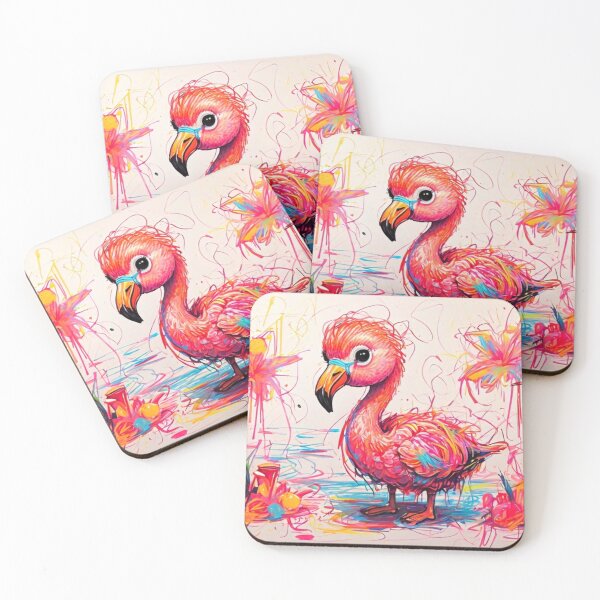 Item preview, Pencil Flamingo Portrait designed and sold by NeatThingLover.