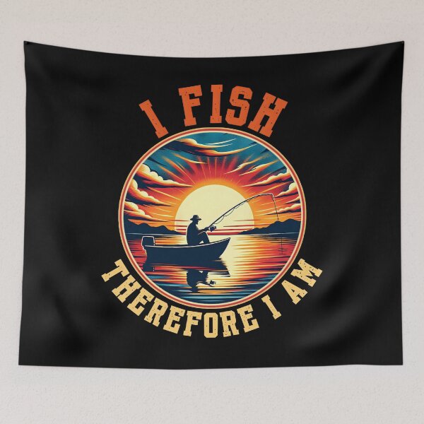Item preview, I Fish Therefore I Am - Sunset Fishing Enthusiast design. designed and sold by Unitepeople.