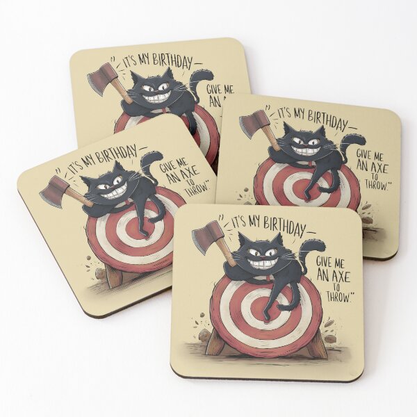 Item preview, It's My Birthday Funny Axe Throwing cat Lover Famer Party designed and sold by bluel_evin.