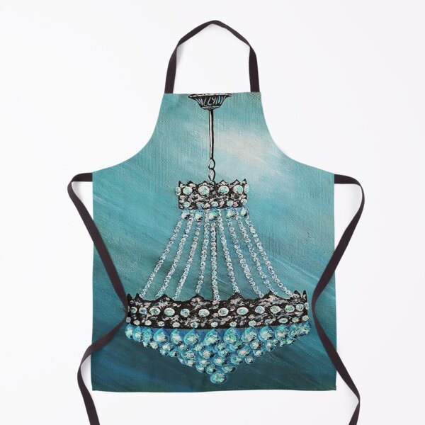 Item preview, Bling chandelier on teal original painting  designed and sold by norascorner.