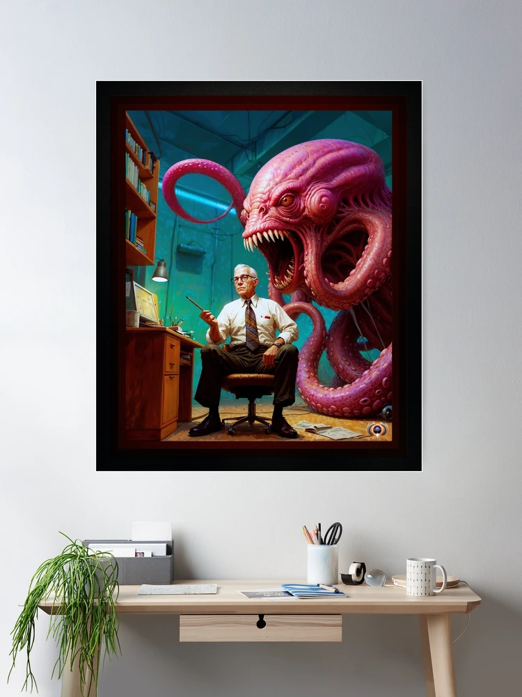 You See This Is The Problem With Monsters Poor Attitude Mesmerizing AI Concept Art by Xzendor7 Whimsical Room Decor Sci-Fi Poster Art Print