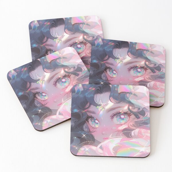 Item preview, Iridescent Prismatic Glitter Anime Girl designed and sold by bubblegoth.