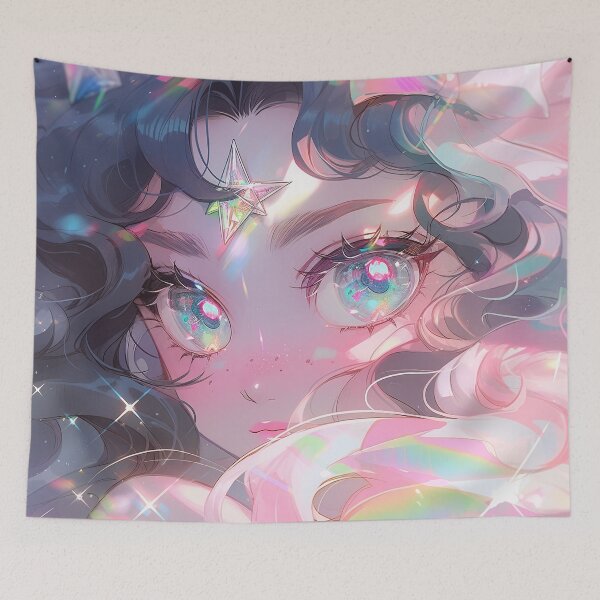 Item preview, Iridescent Prismatic Glitter Anime Girl designed and sold by bubblegoth.