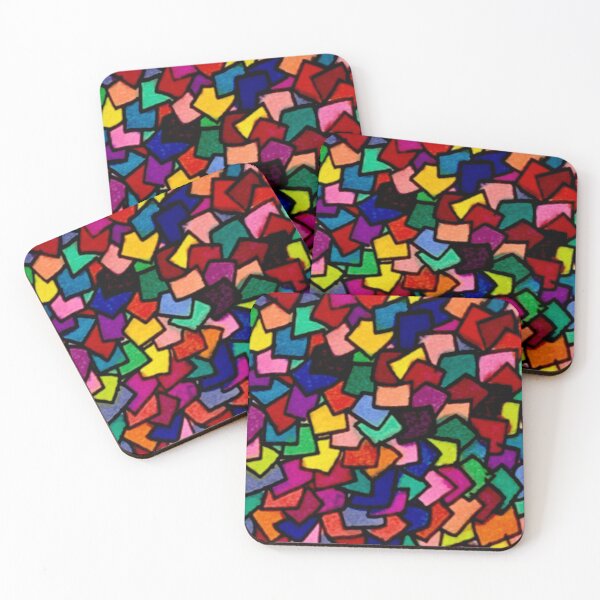 Item preview, Hand Drawn Overlapping Colourful Square Pattern designed and sold by Curraleigh Crafts.