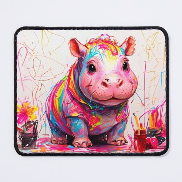 Item preview, Pencil Hippo Portrait designed and sold by NeatThingLover.
