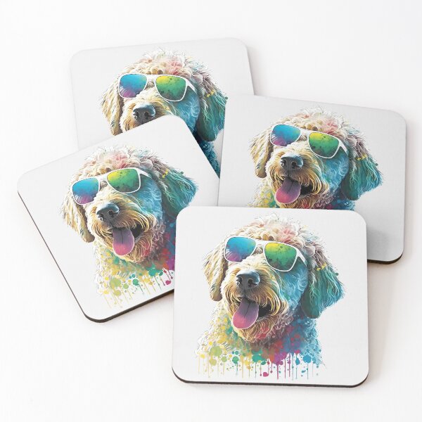 Item preview, golden doodle dog and sunglasses in summer designed and sold by MLArtifex.