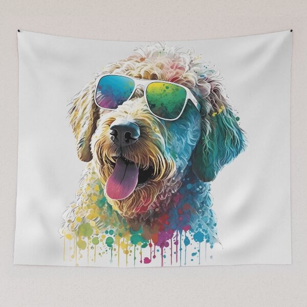 Item preview, golden doodle dog and sunglasses in summer designed and sold by MLArtifex.