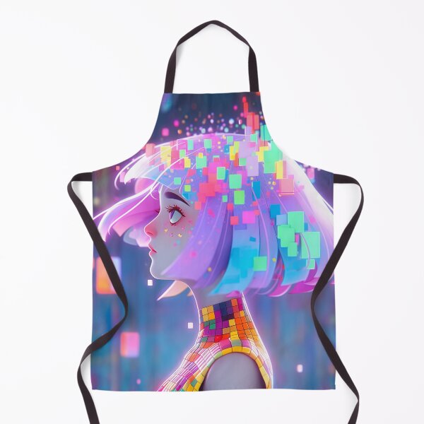 Item preview, Mosaic Digital Pixel Anime Girl designed and sold by bubblegoth.