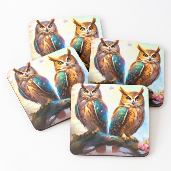 Item preview, red owls on branch designed and sold by janjacbu.