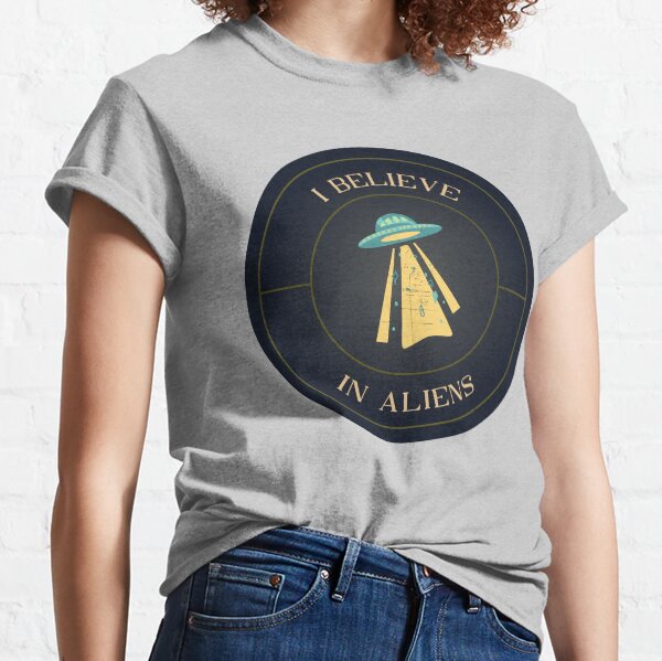 Item preview, I Believe in Aliens UFO Flying Saucer designed and sold by CrystalWillette.