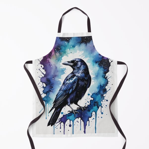 Item preview, watercolor galaxy crow designed and sold by Zencookie.