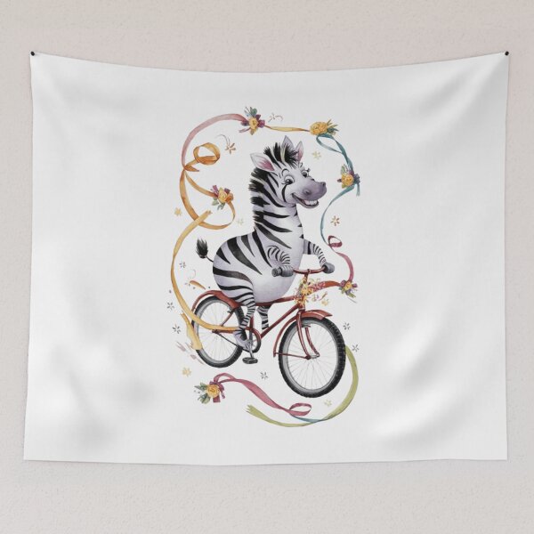 Item preview, Cute zebra on a bicycle  designed and sold by Culmika.