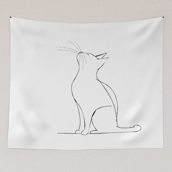 Item preview, Minimalistic Cat Line Drawing designed and sold by SociallyRemoved.