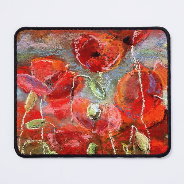 Item preview, Red poppy field in soft pastel designed and sold by AitmaneART.