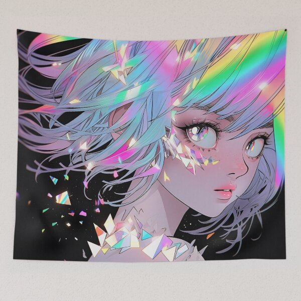 Item preview, Fantasy Rainbow Sparkle Gleam Anime Girl designed and sold by bubblegoth.