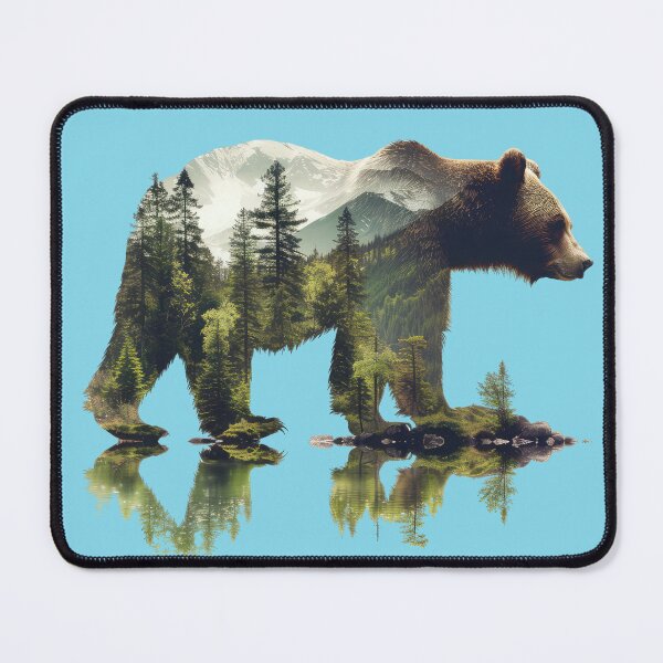 Item preview, Bear a spirit of forest, Bear with forest and mountains inside. designed and sold by MoonCatLab.