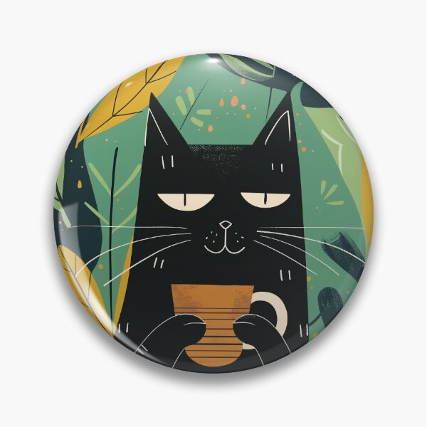 Item preview, Happy cat drinking coffee designed and sold by Mikakujumi.