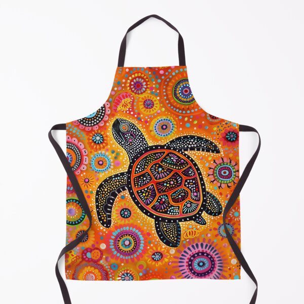 Item preview, Aboriginal Painting, Turtle Dot Artwork, Indigenous Australian Art, Aboriginal Dot Art Animals, Orange, Yellow, Black, Pink designed and sold by IuliiaArtPrints.