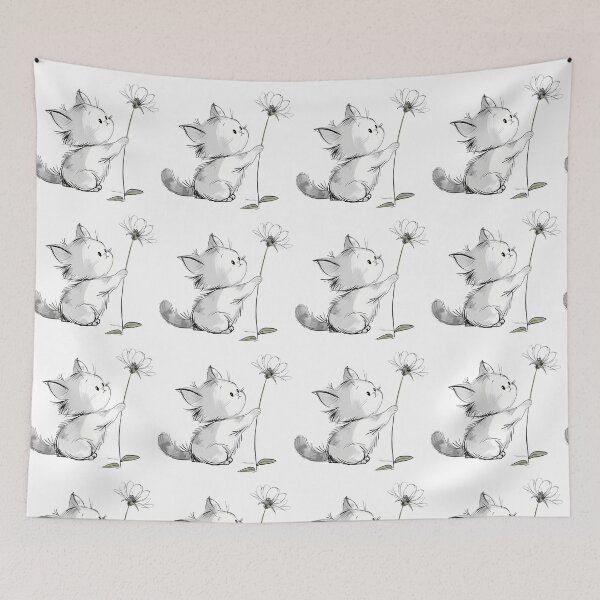 Item preview, Little Cat give Flowers designed and sold by mando24895.