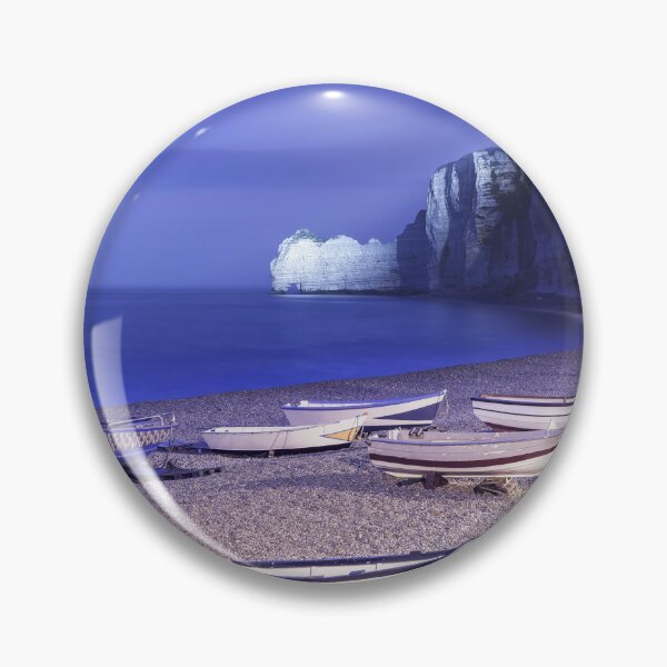Item preview, Etretat, beach and boats on a foggy night. Normandy, France, designed and sold by Stefano Orazzini.