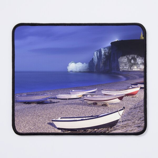 Item preview, Etretat, beach and boats on a foggy night. Normandy, France, designed and sold by Stefano Orazzini.