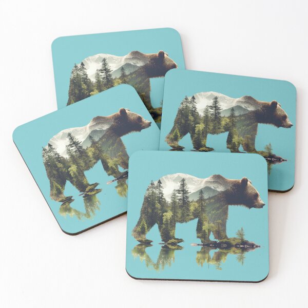 Item preview, Bear a spirit of forest, Bear with forest and mountains inside. designed and sold by MoonCatLab.