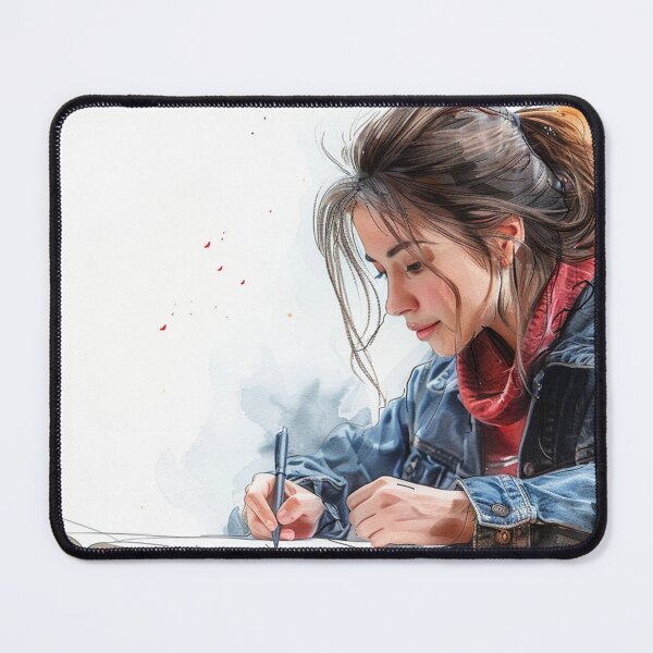 Item preview, Young Artist Sketching at Corner Table | Original Artwork | Sketchpad Illustration designed and sold by Mr-whiteBG.