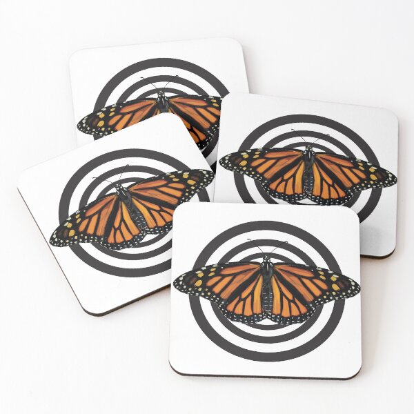 Item preview, Female Monarch Butterfly Black and White Roundel designed and sold by Carleah Unique.