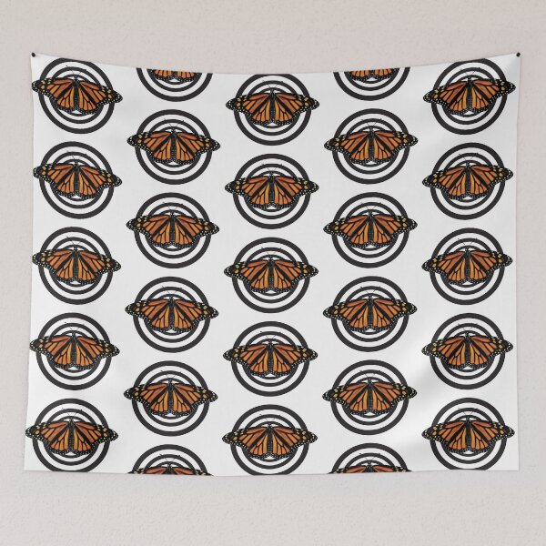 Item preview, Female Monarch Butterfly Black and White Roundel designed and sold by Carleah Unique.