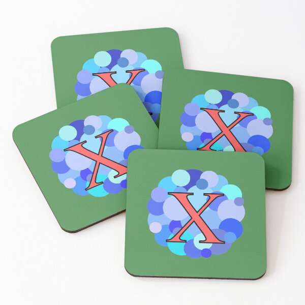 Item preview, Blue Bubbles Upper Case Letter X Monogram designed and sold by MGonline.