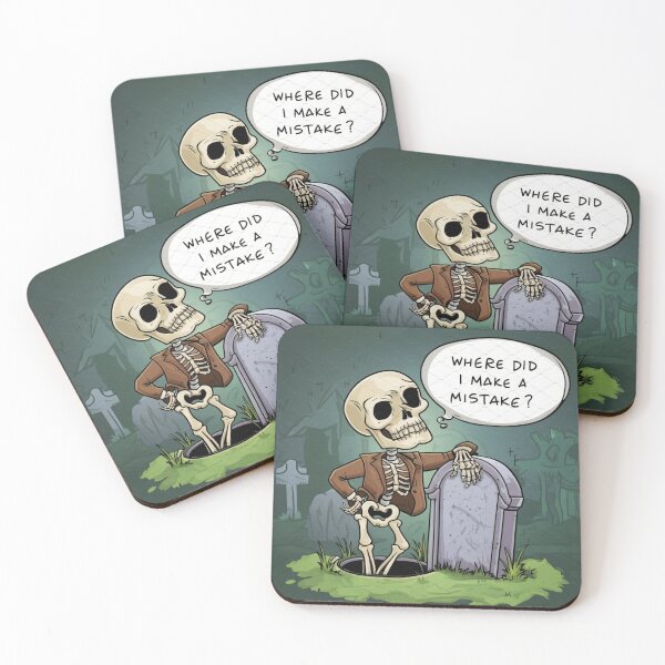 Item preview, thinking skeleton- where dıd ı make a mıstake? designed and sold by catcraftss.